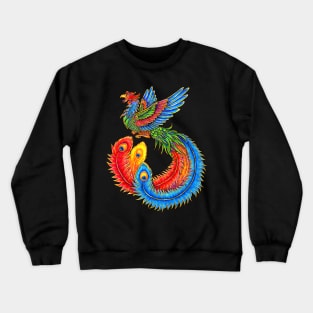 Fenghuang Chinese Phoenix Rainbow Bird Crewneck Sweatshirt